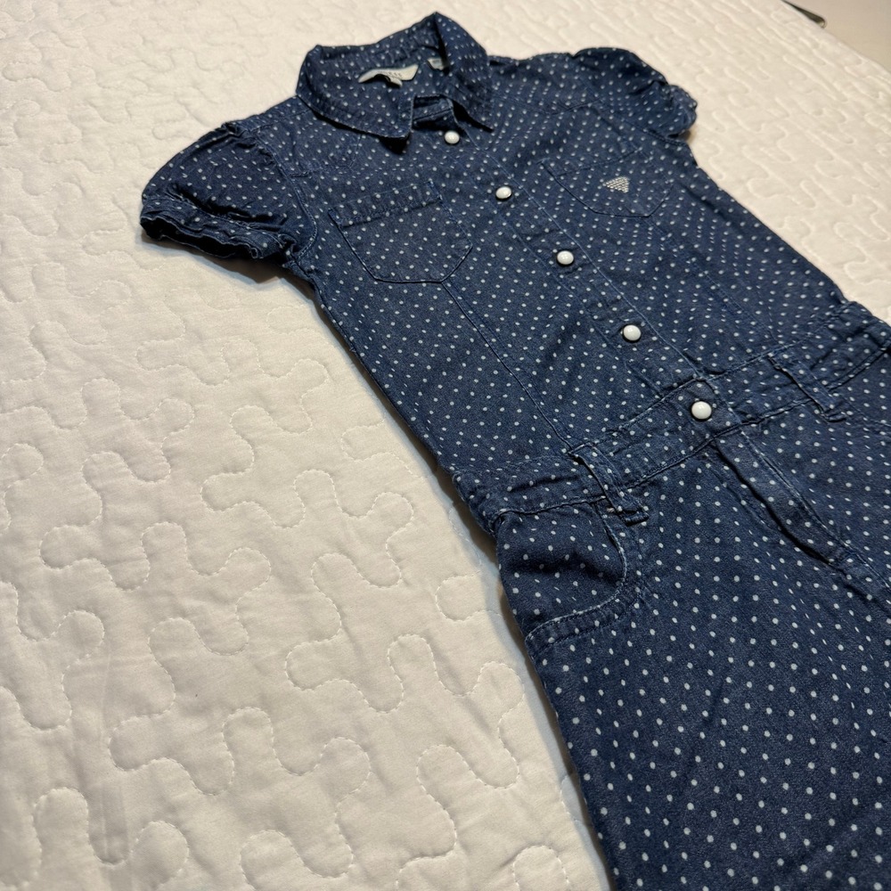 Guess Girl Size 7 Denim Dress CHURCH PREPPY SCHOOL AMERICANA POLKA WESTERN RETRO